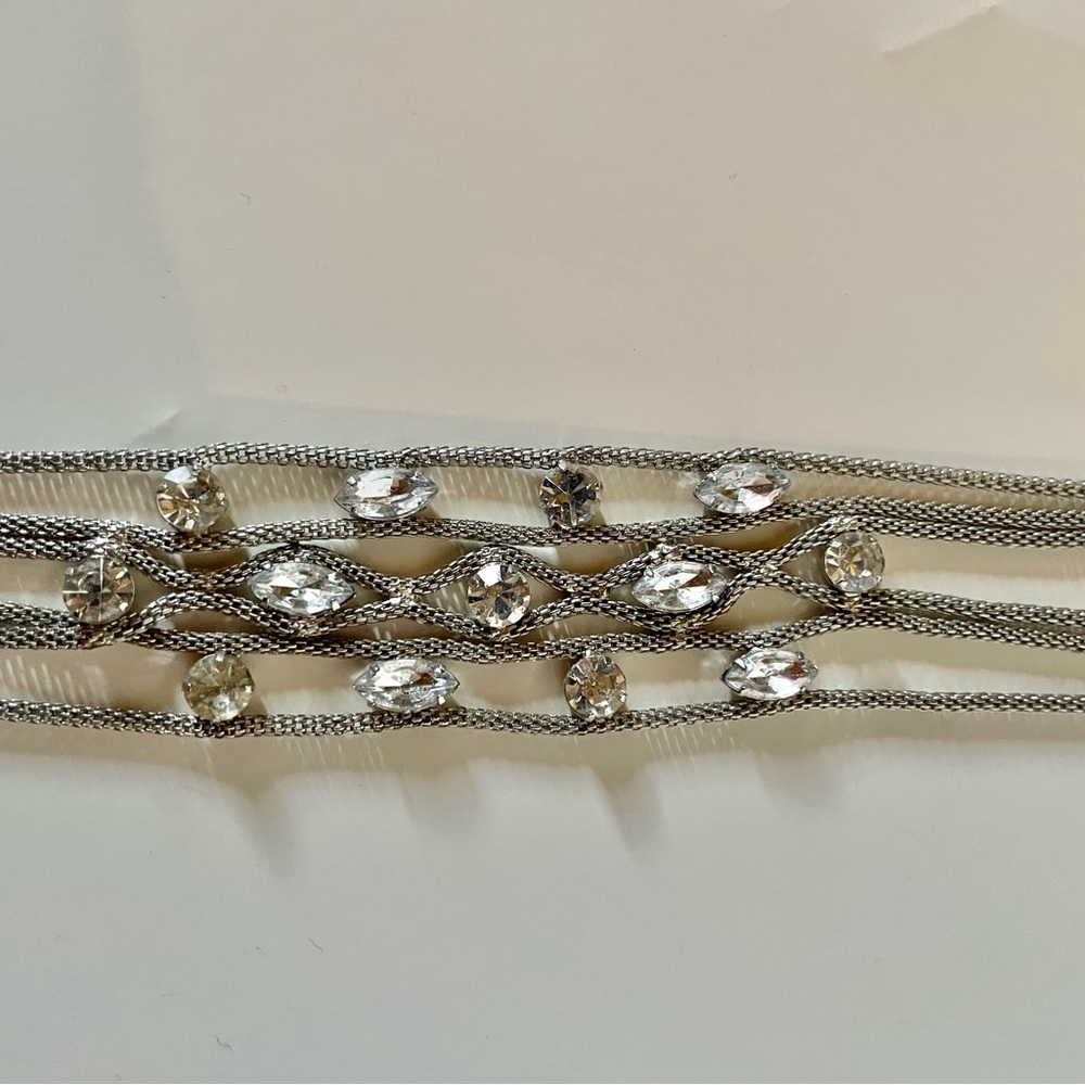 3/$20.  Elegant Silver Necklace with Crystal Accents